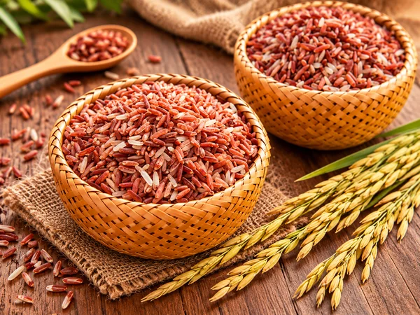 Beras merah alami berkualitas tinggi untuk diet diabetes dan instalasi gizi rumah sakit